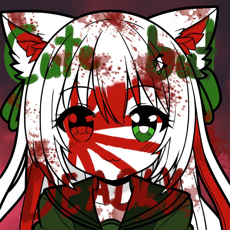 an anime girl with cat ears.