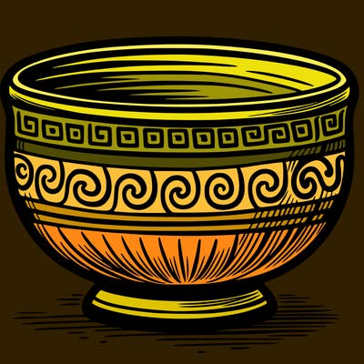a simple greek pottery bowl