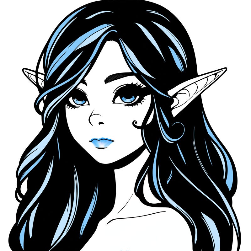 elf girl realistic dark fantasy