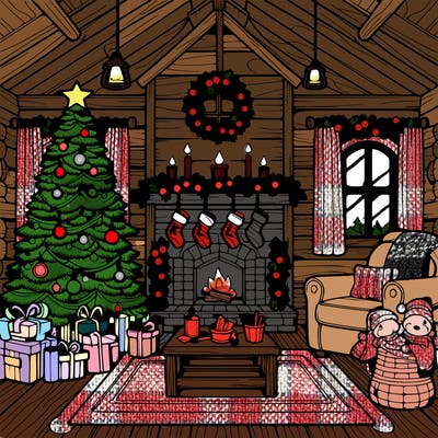 christmas house interior