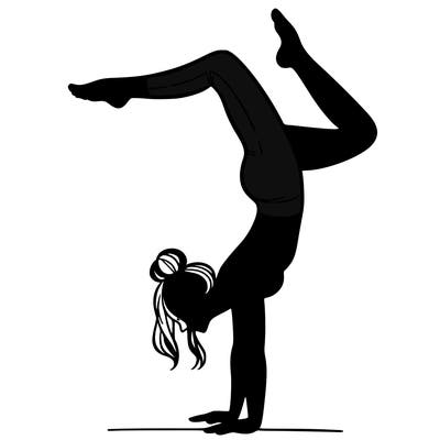 a woman doing a handstand