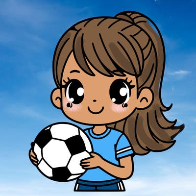 girl with a soccer ball in her hand