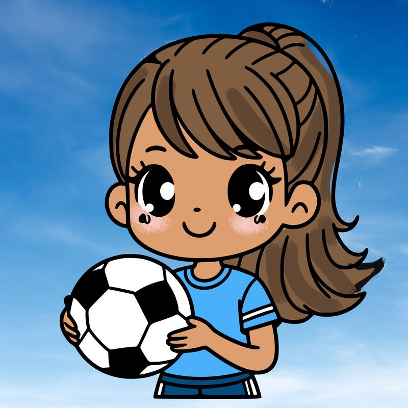 girl with a soccer ball in her hand