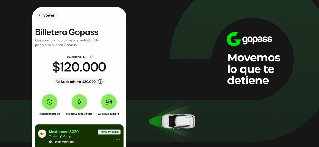 Gopass - Gopass mobile app interface displaying digital wallet balance and payment card management for vehicle expenses