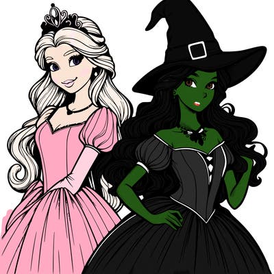 a realistic princess and a witch