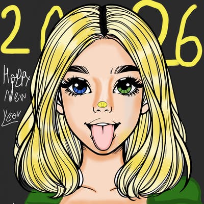 realistic girl with her tongue out