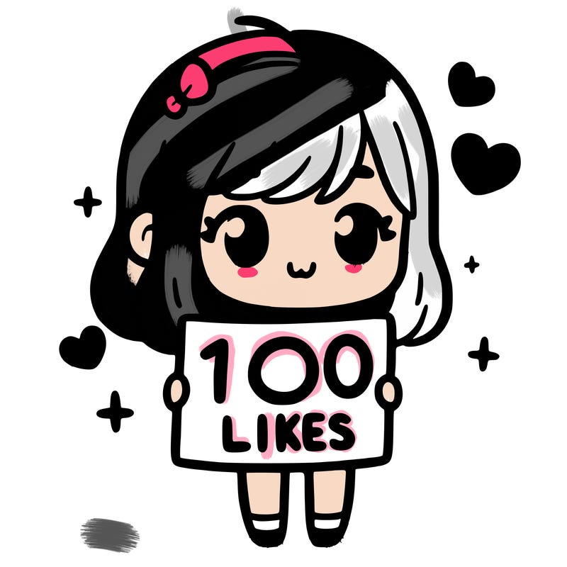 cute girl holding up a sign that says 100 likes