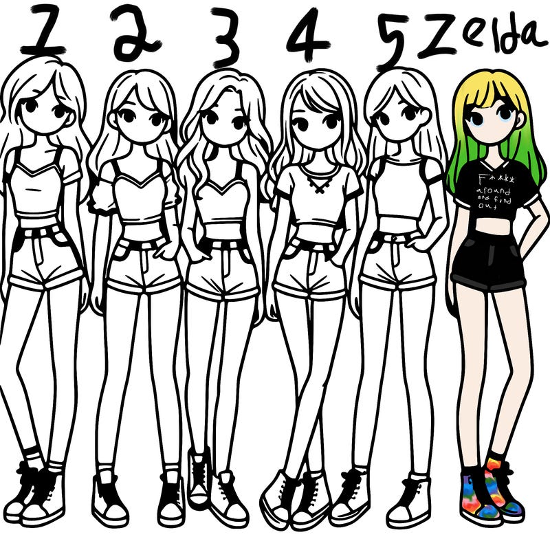 a group of girls wearing crop tops and shorts