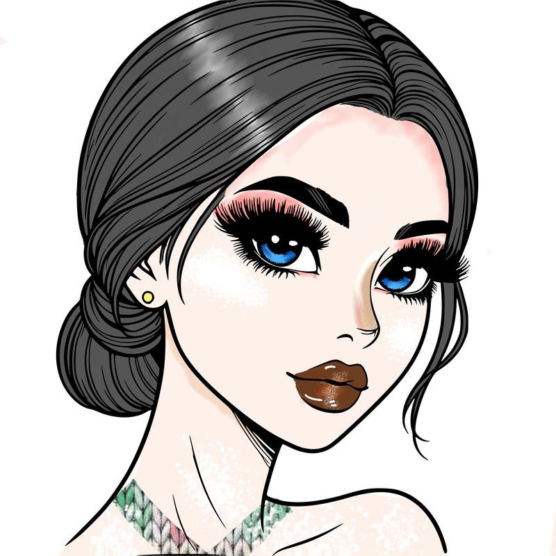 realistic girl with lashes