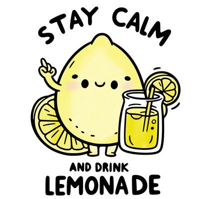stay calm and drink lemonade
