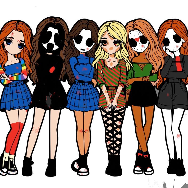 a group of girls realistic