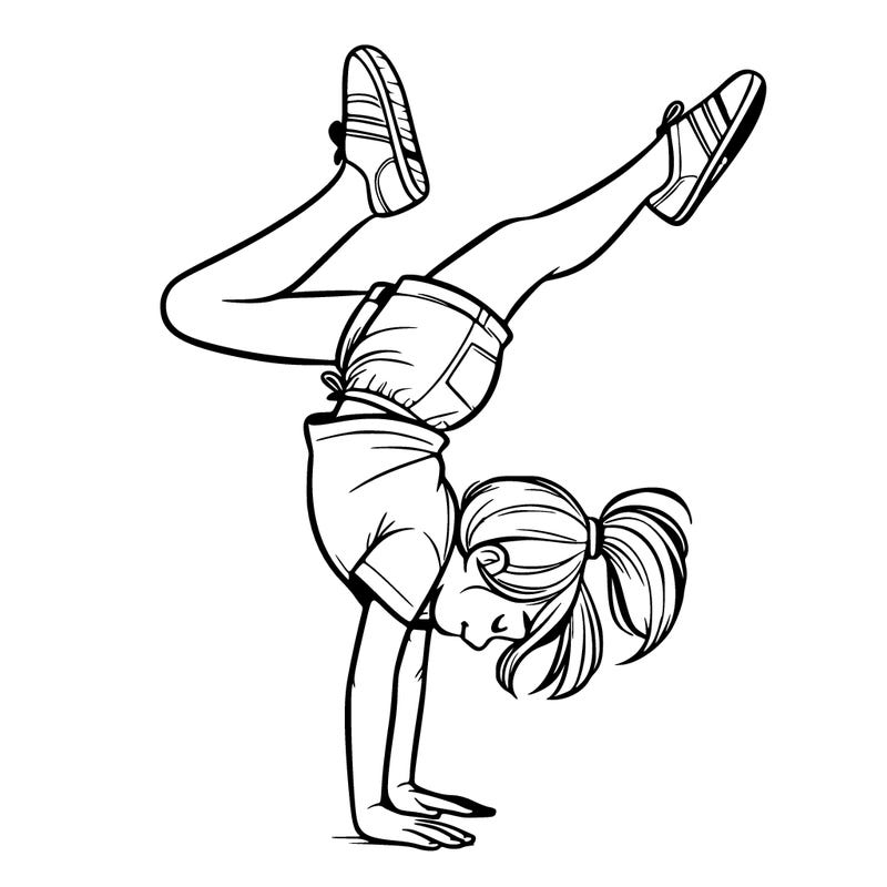 girl doing a realistic cartwheel