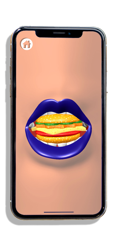 Satisfying Lips! ASMR Mukbang - Blue 3D lips eating a burger in an ASMR mukbang simulator