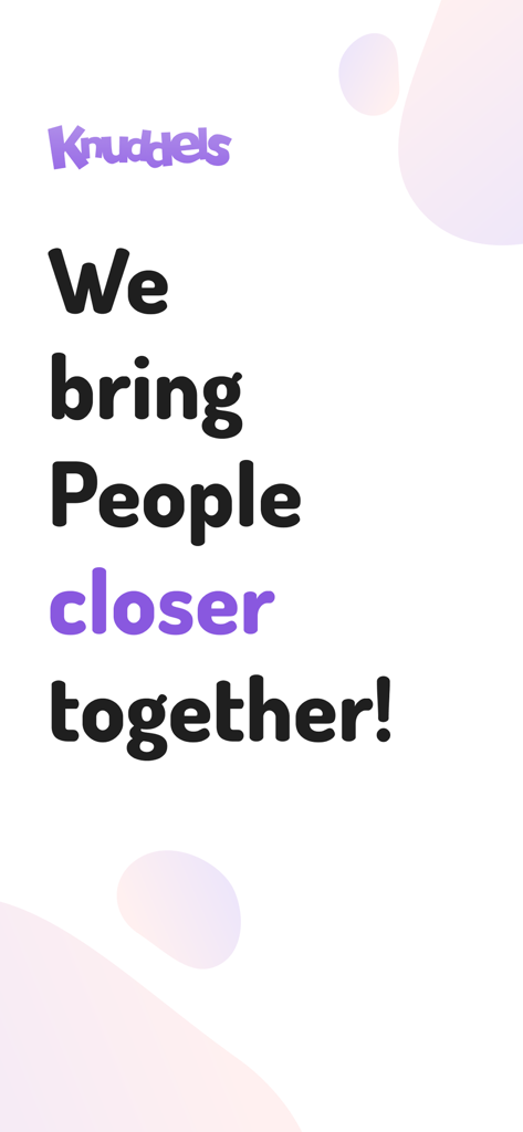 Knuddels App Logo mit dem Slogan We bring People closer together