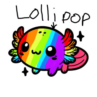 cute easy baby axolotl