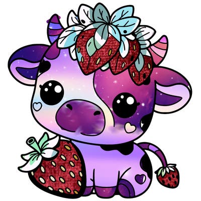cute strawberry cow