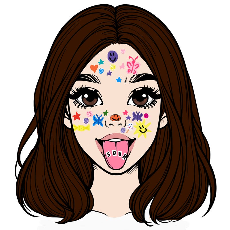 realistic girl with her tongue out