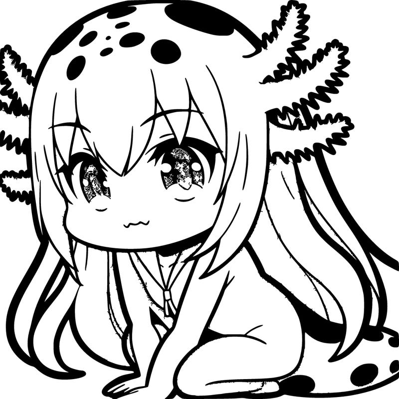 anime axolotl girl
