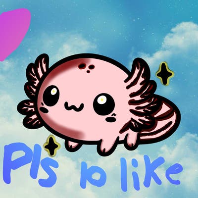 cute easy baby axolotl