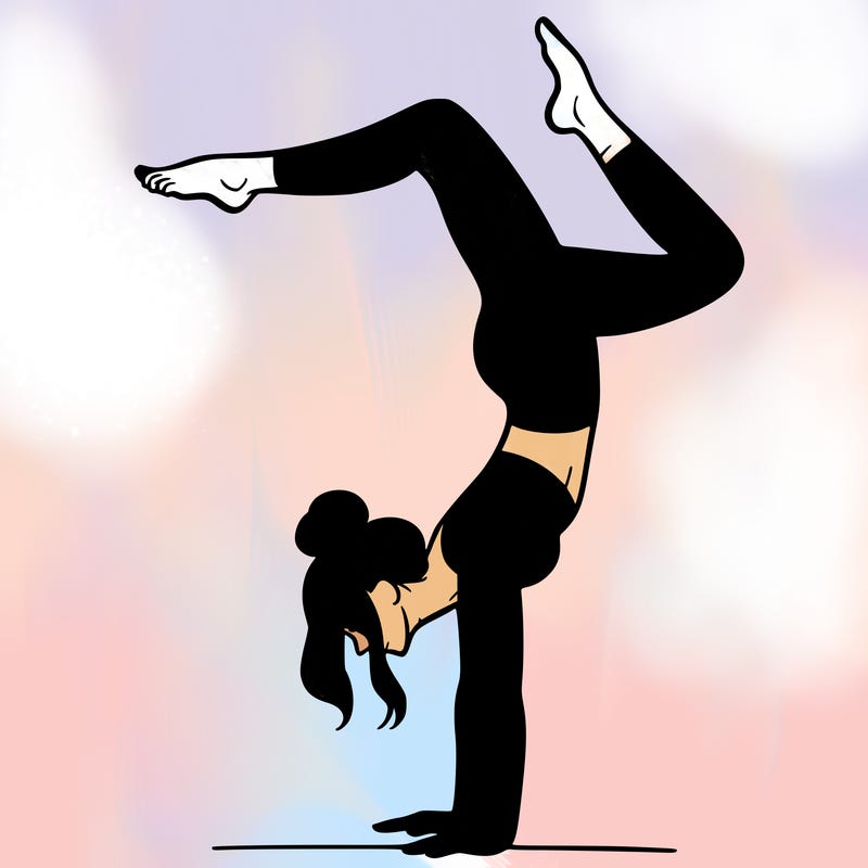 a woman doing a handstand
