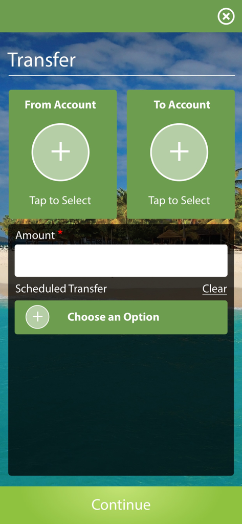 BOSVG iBANK Online mobile app transfer funds screen