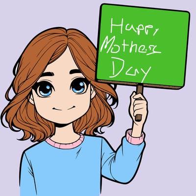 realistic girl holding up a sign