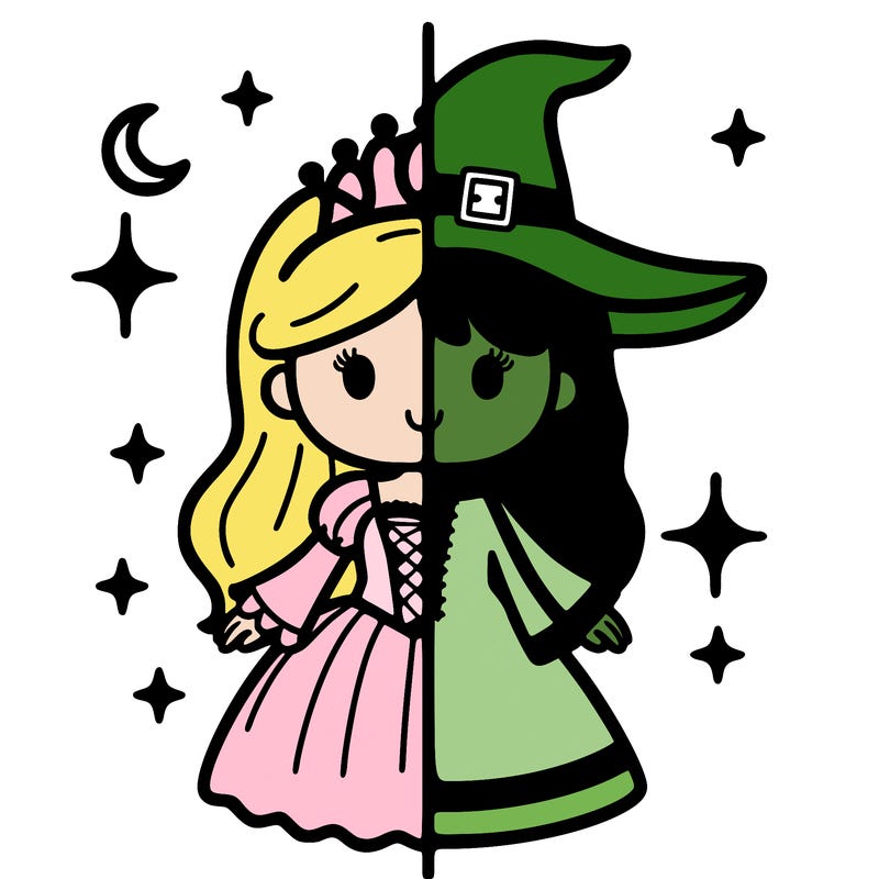 split princess and witch