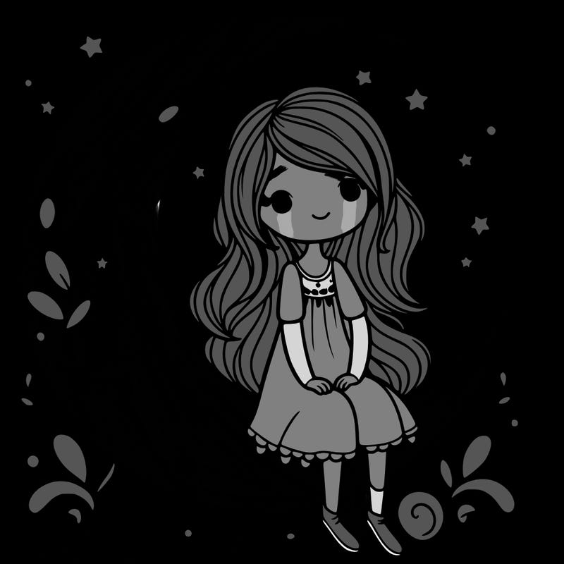 girl sitting on a crescent moon