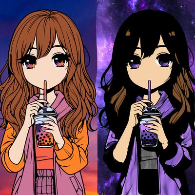realisttes girl drinking boba