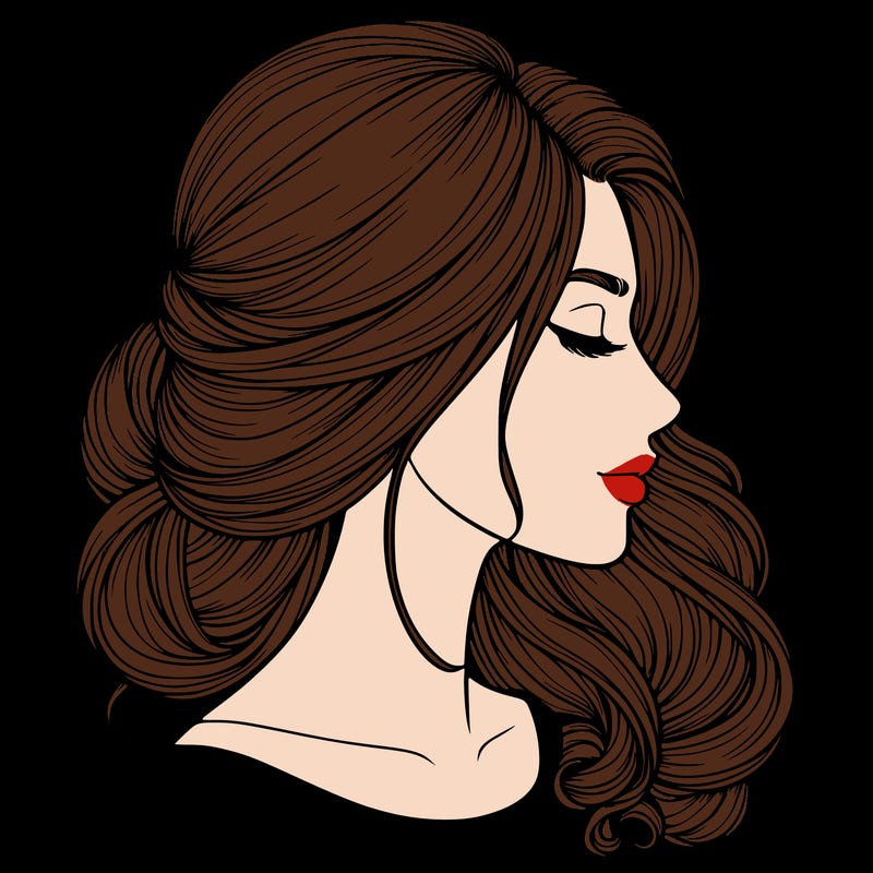 realistic woman's head & hair