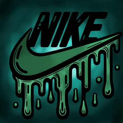 dripping nike logo