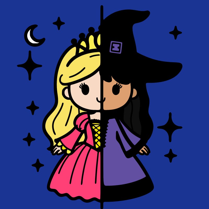 split princess and witch