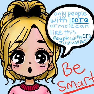 a girl with a word bubble by her mouth