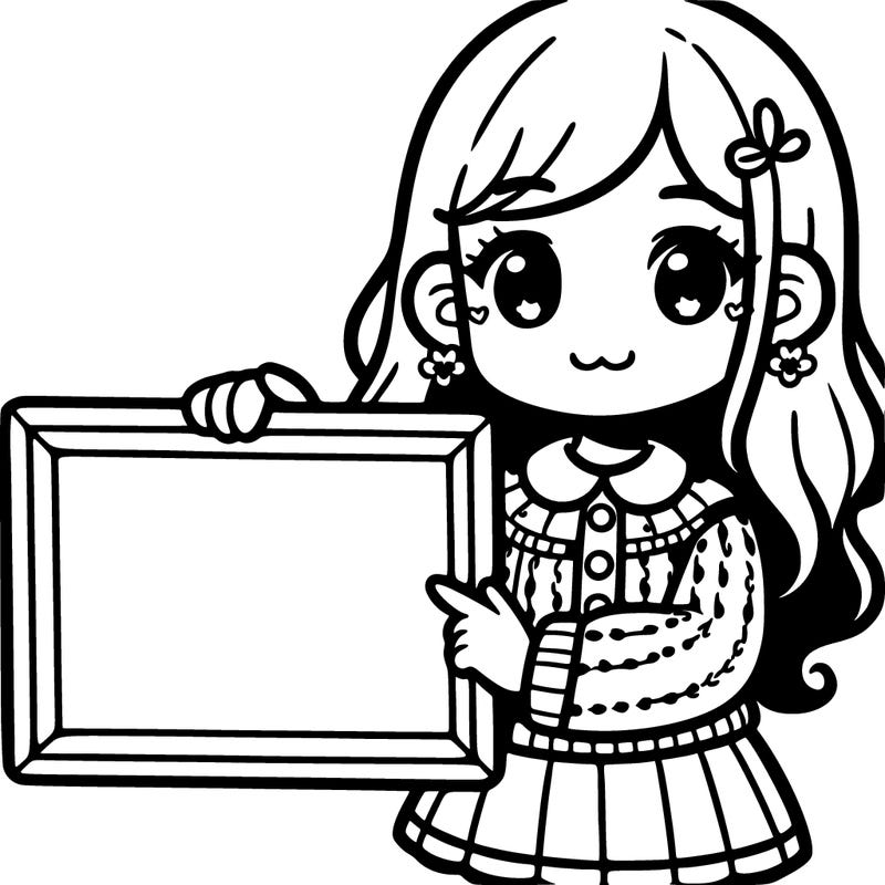 a girl holding a board