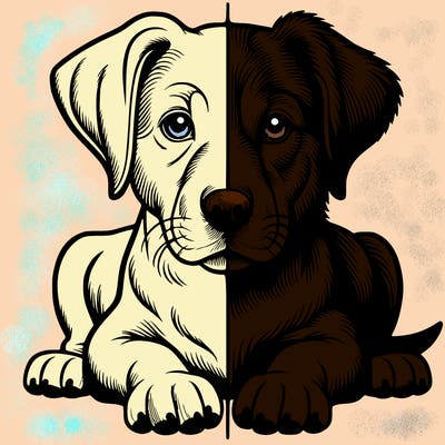 realistic dog split picture