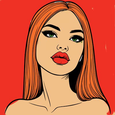 realistic woman with full lips