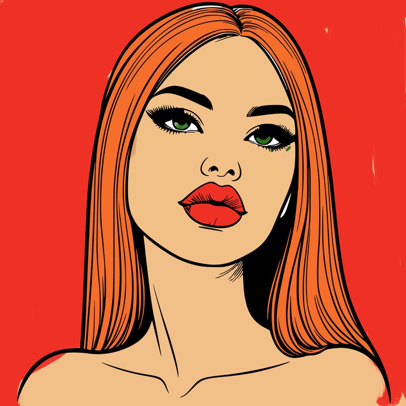 realistic woman with full lips