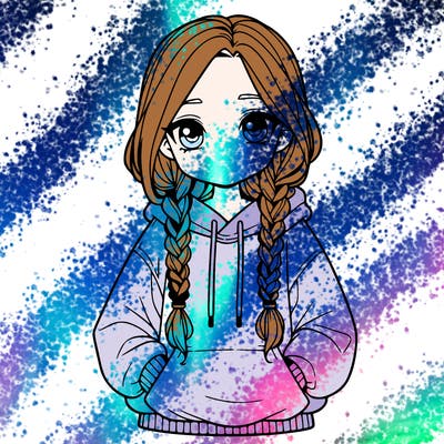 a realistic girl with a oversized hoodie and she has braids