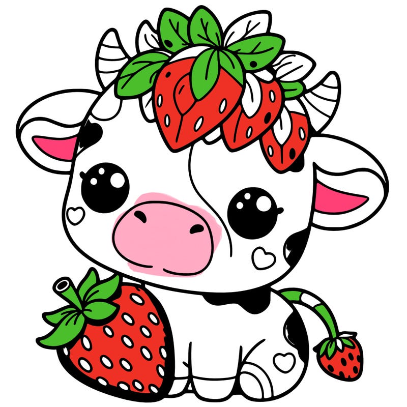 cute strawberry cow