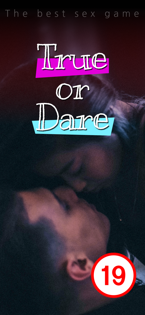 SexGame Truth or Dare - Pantalla de inicio del juego para adultos Verdad o Reto con una pareja íntima y el logo de la aplicación.