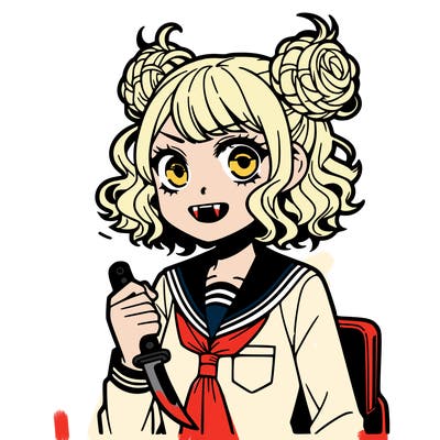 himiko toga from my hero academia holding a knife
