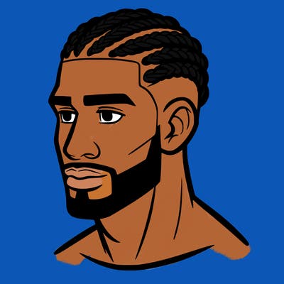 human man with short braids