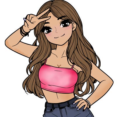 a realistic girl posing ✌️