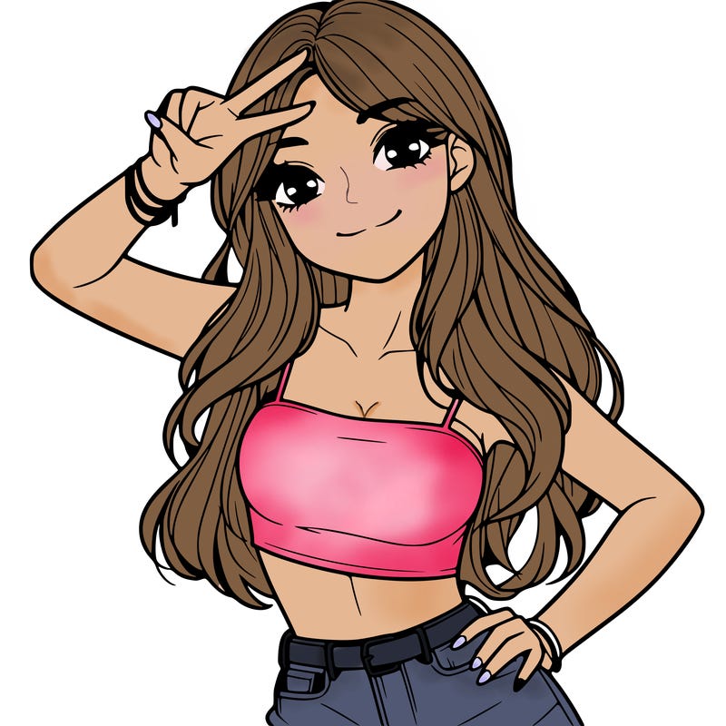 a realistic girl posing ✌️