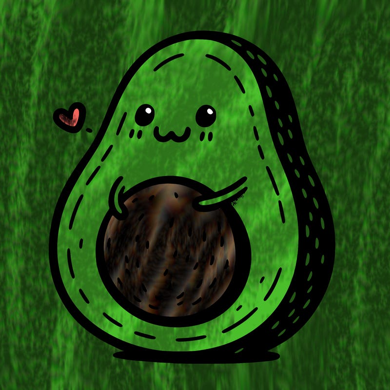 an avocado hugging an avocado