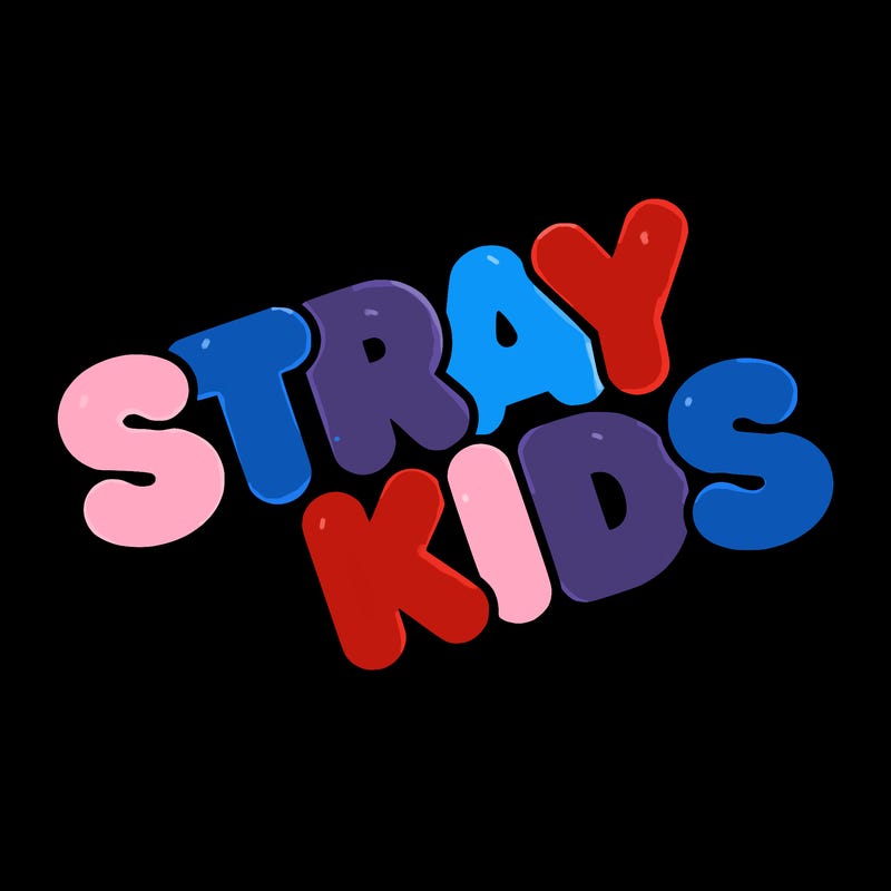 bubble letters saying stray kids