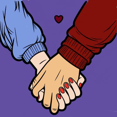 two holding hand one girl hand and one boy hand