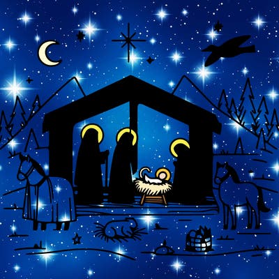 minimalistic nativity scene