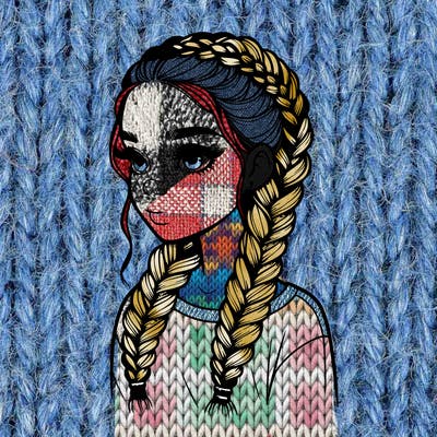 realistic girl with braids