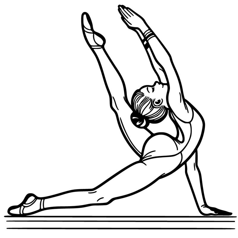 girl doing gymnastics realistic ( split )